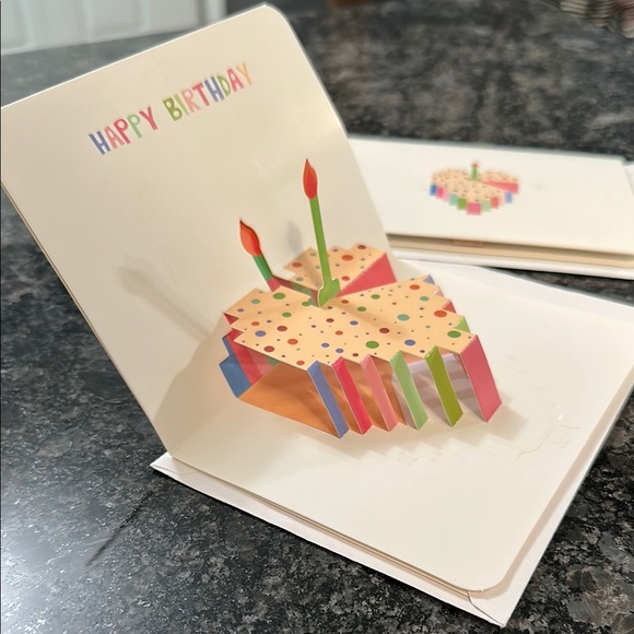 2 Colorful Birthday Pop-Up Cards Set of 2 Pop Up Heart Shaped Cake Card NWT - Picture 4 of 9